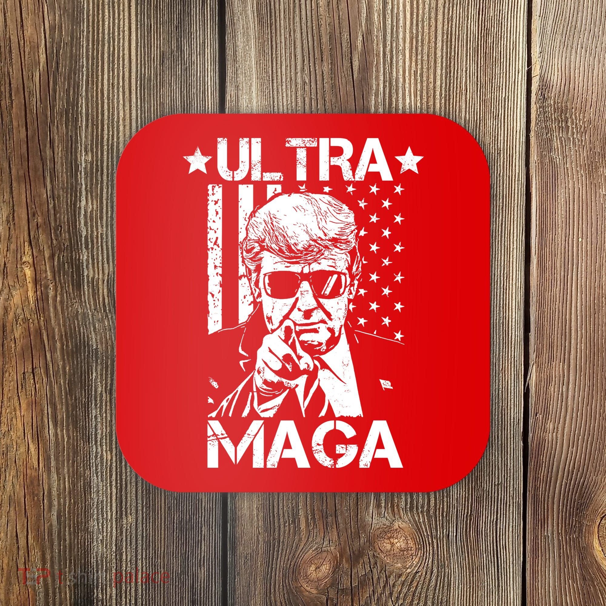 Ultra Maga Donald Trump USA Flag Coaster