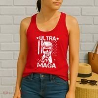 Ultra Maga Donald Trump USA Flag Women's Tank Top thumb 2