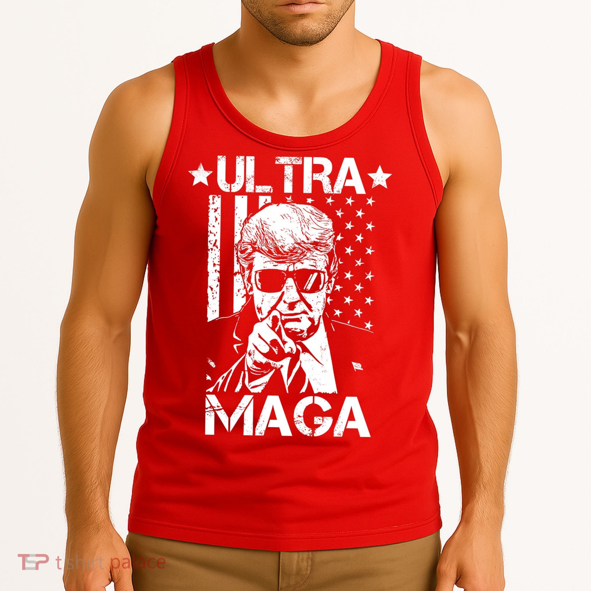 Ultra Maga Donald Trump USA Flag Tank Top