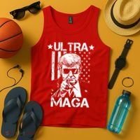 Ultra Maga Donald Trump USA Flag Tank Top thumb 4