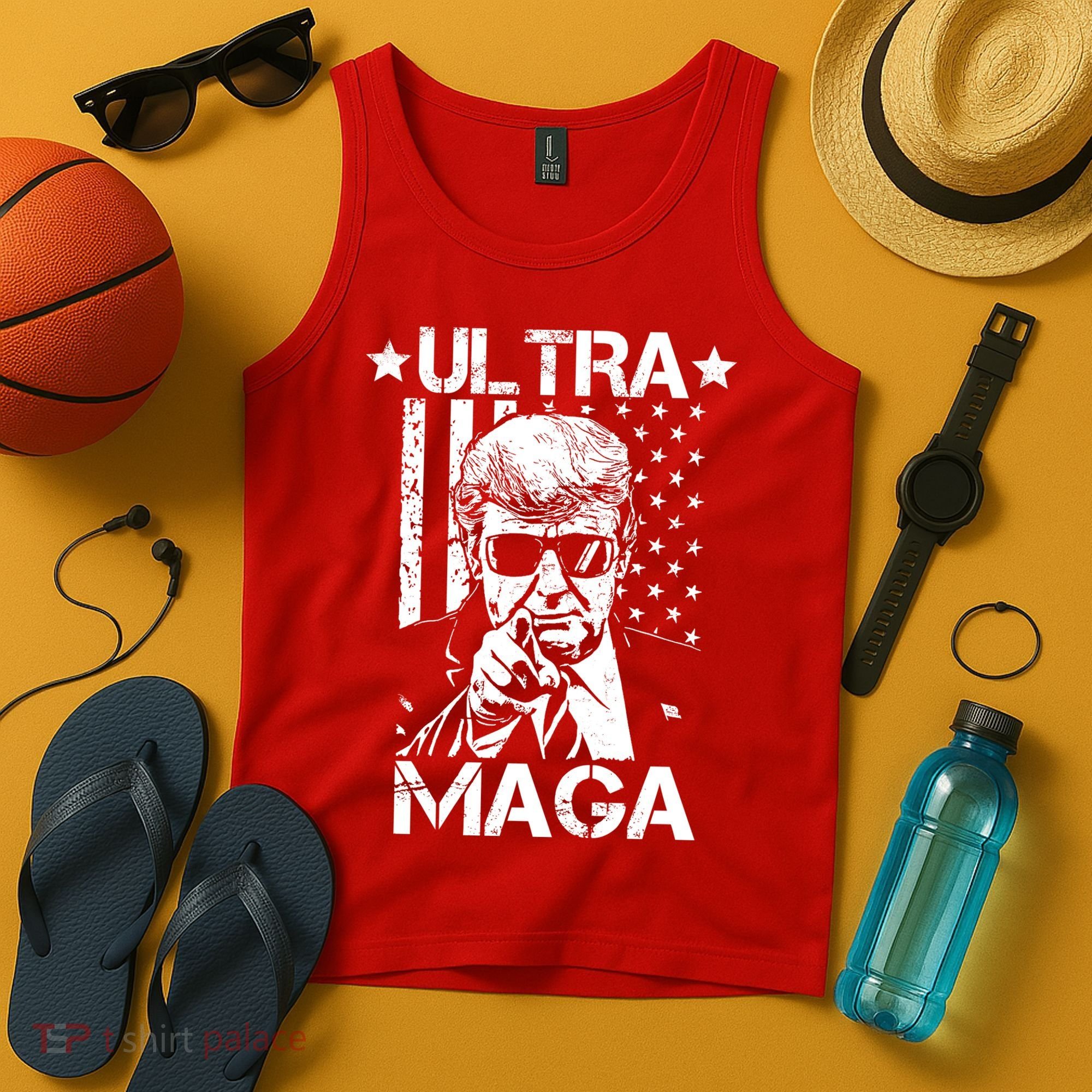 Ultra Maga Donald Trump USA Flag Tank Top