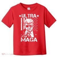 Ultra Maga Donald Trump USA Flag Toddler T-Shirt thumb 0