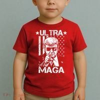 Ultra Maga Donald Trump USA Flag Toddler T-Shirt thumb 2