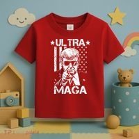 Ultra Maga Donald Trump USA Flag Toddler T-Shirt thumb 3
