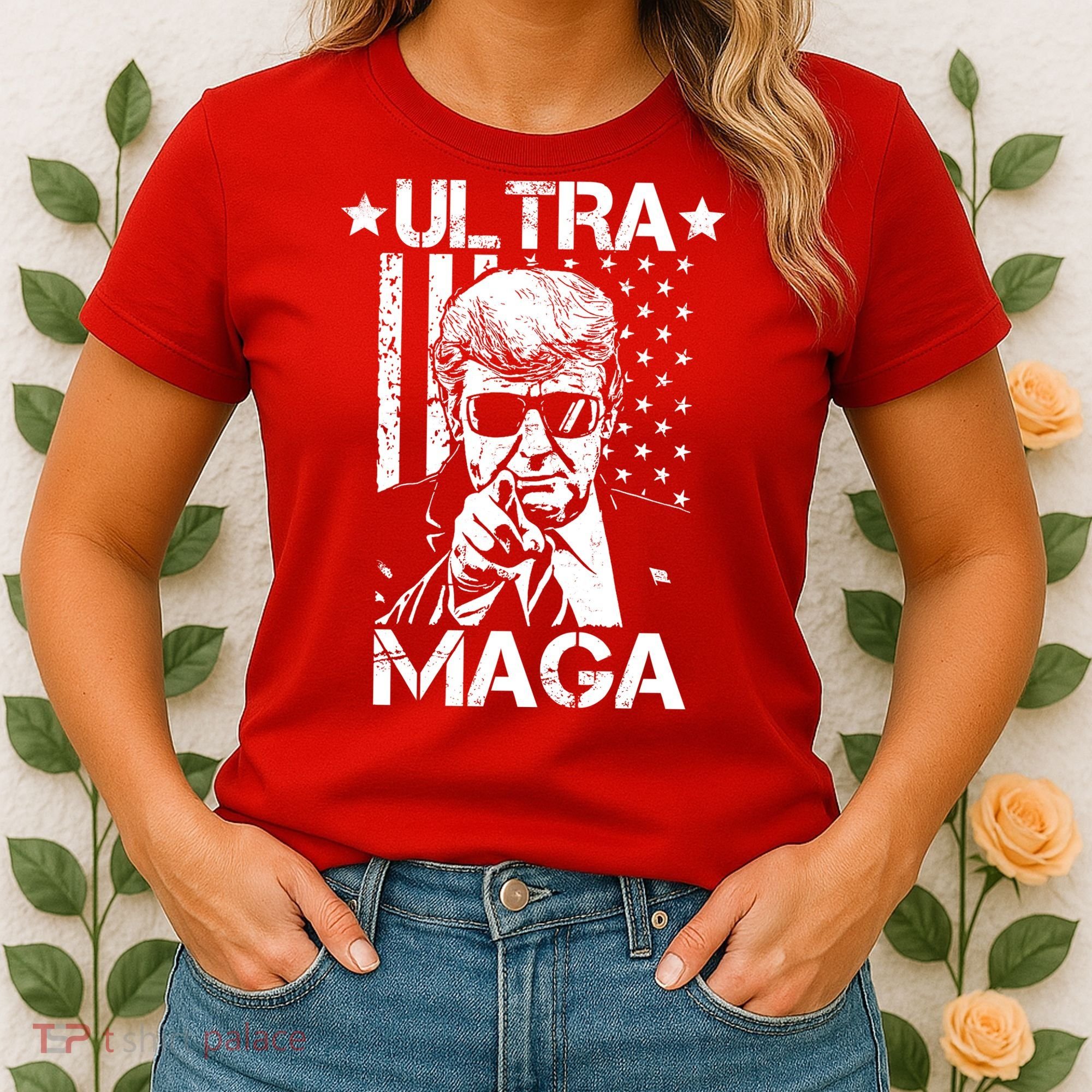 Ultra Maga Donald Trump USA Flag Women's T-Shirt