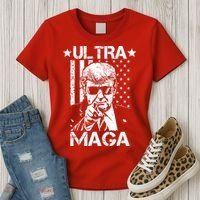 Ultra Maga Donald Trump USA Flag Women's T-Shirt thumb 3