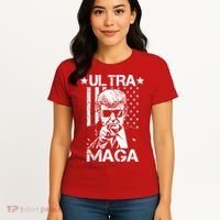 Ultra Maga Donald Trump USA Flag Women's T-Shirt thumb 4