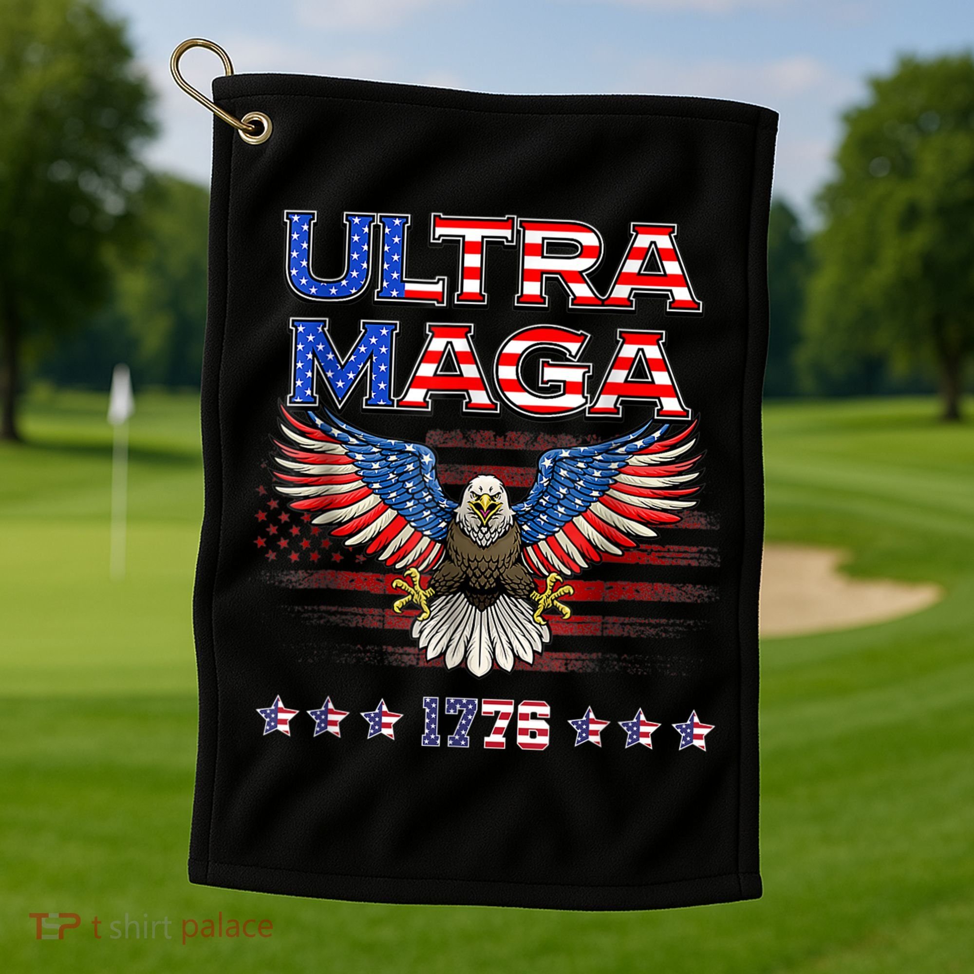 Ultra Mega Eagle 2022, Ultra Maga Tee AMERICAN, FLAG, EAGLE Golf Towel
