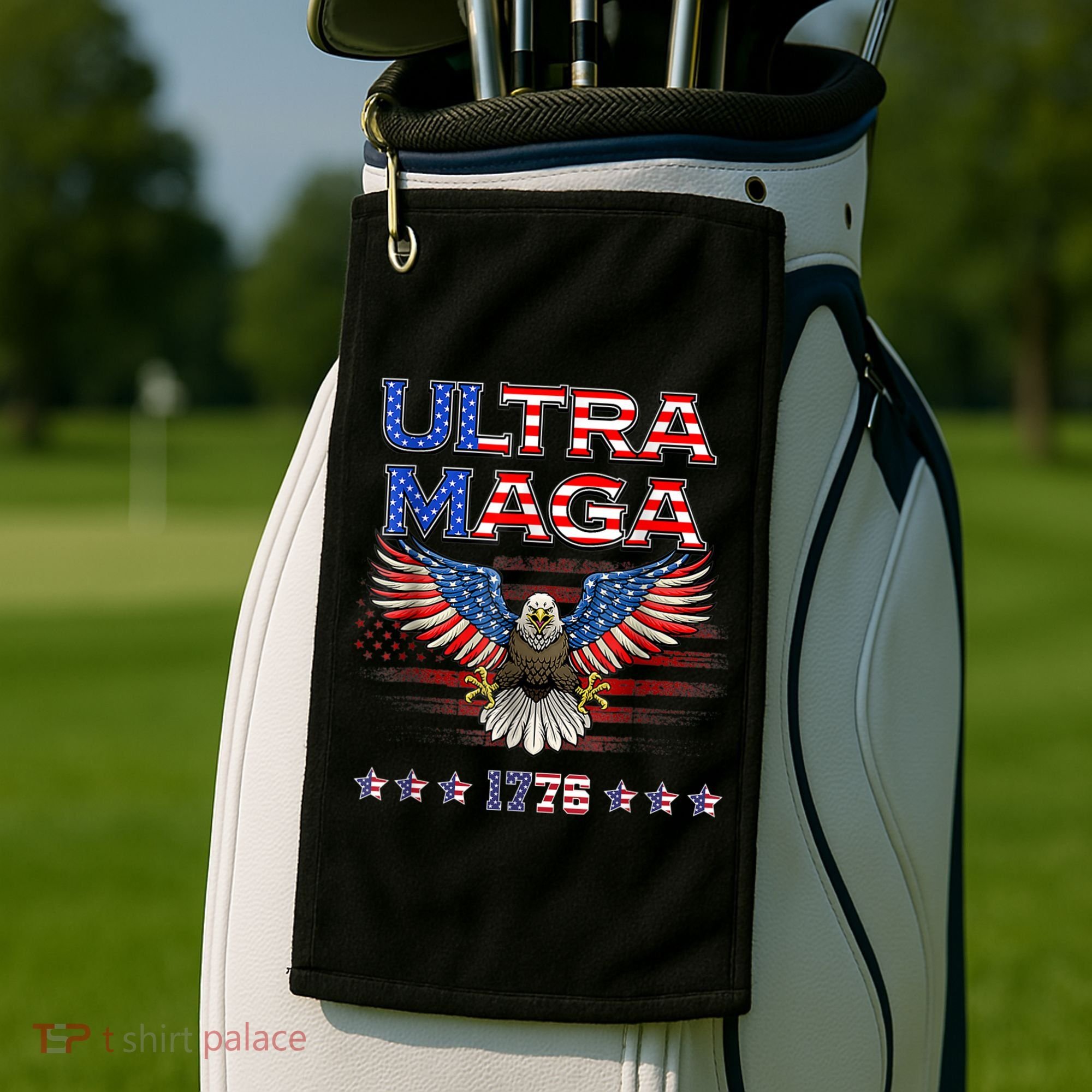 Ultra Mega Eagle 2022, Ultra Maga Tee AMERICAN, FLAG, EAGLE Golf Towel