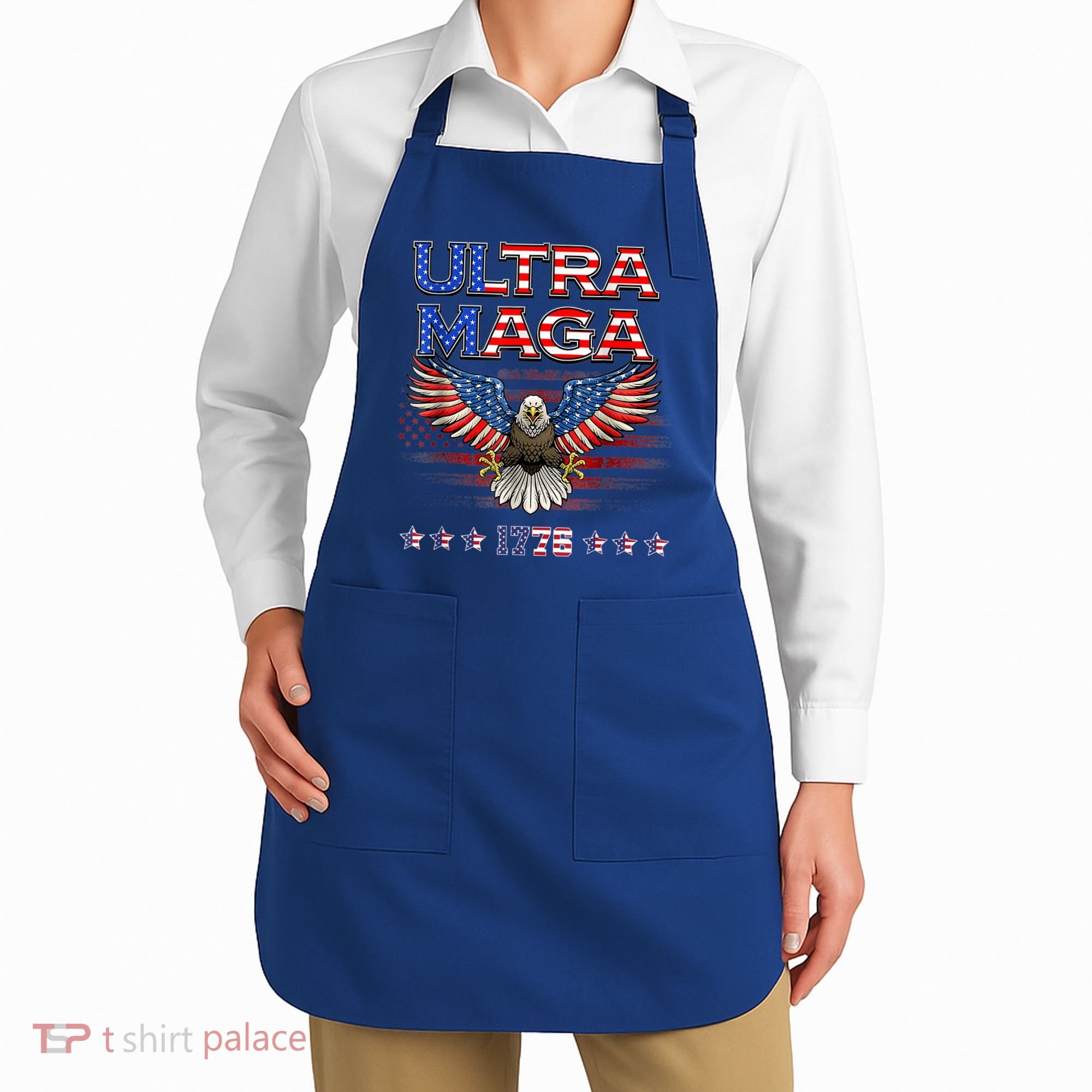 Ultra Mega Eagle 2022, Ultra Maga Tee AMERICAN, FLAG, EAGLE Apron