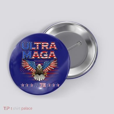 Ultra Mega Eagle 2022, Ultra Maga Tee AMERICAN, FLAG, EAGLE Button