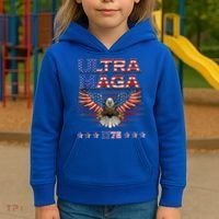 Ultra Mega Eagle 2022, Ultra Maga Tee AMERICAN, FLAG, EAGLE Kids Hoodie thumb 3