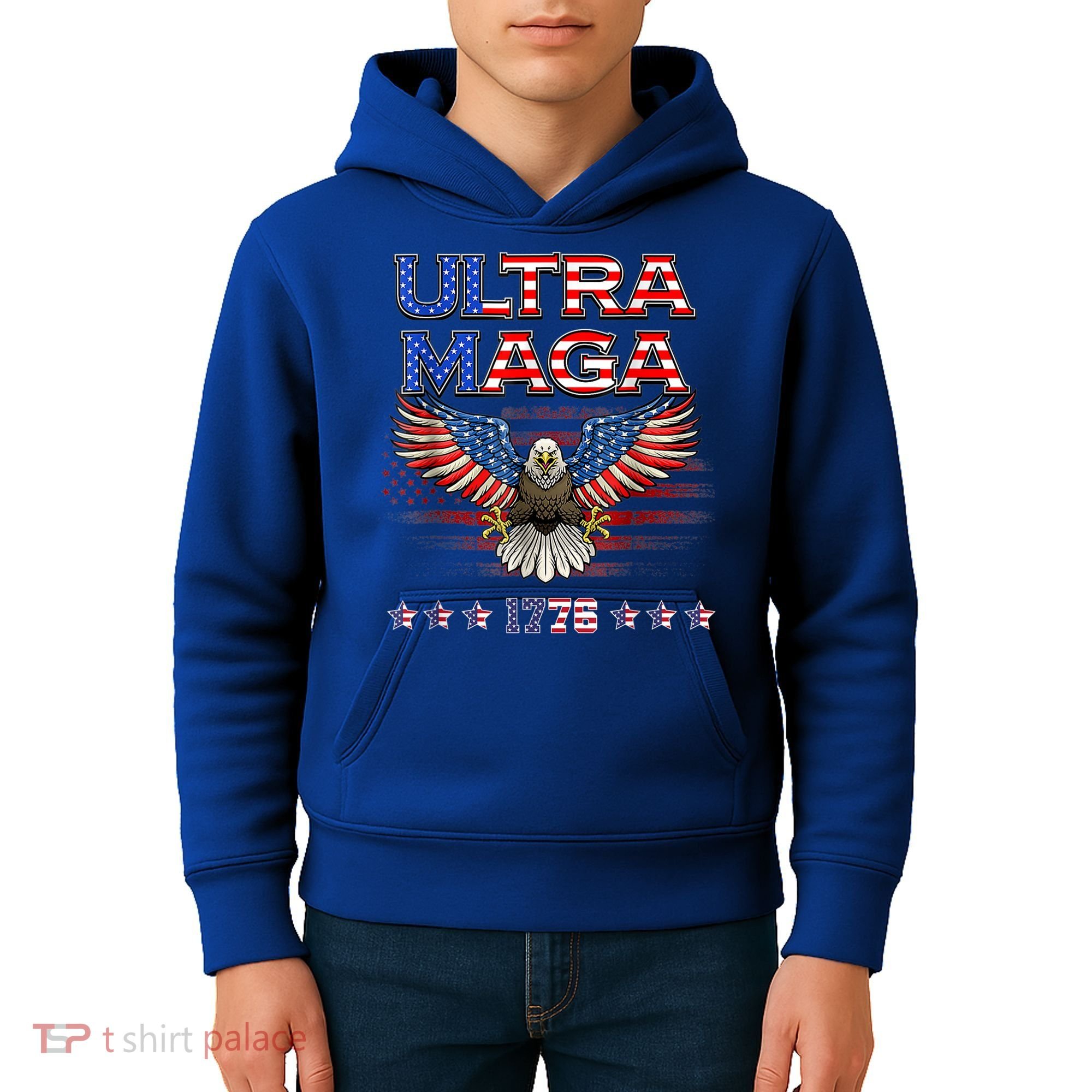 Ultra Mega Eagle 2022, Ultra Maga Tee AMERICAN, FLAG, EAGLE Kids Hoodie