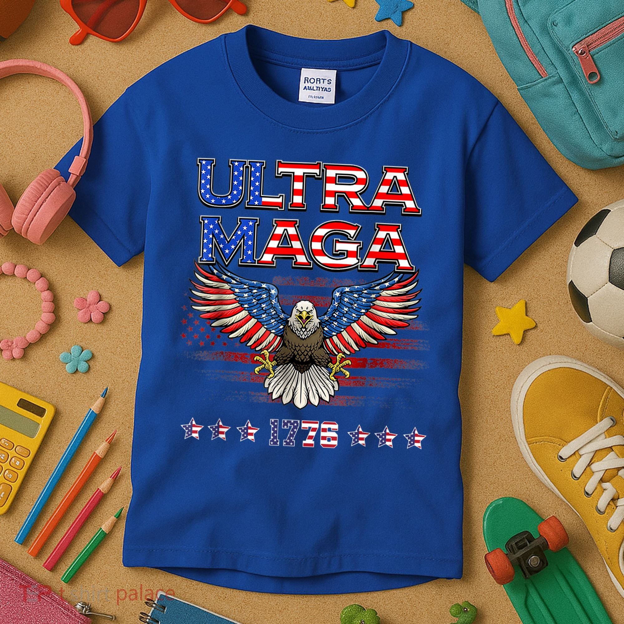 Ultra Mega Eagle 2022, Ultra Maga Tee AMERICAN, FLAG, EAGLE Kids T-Shirt