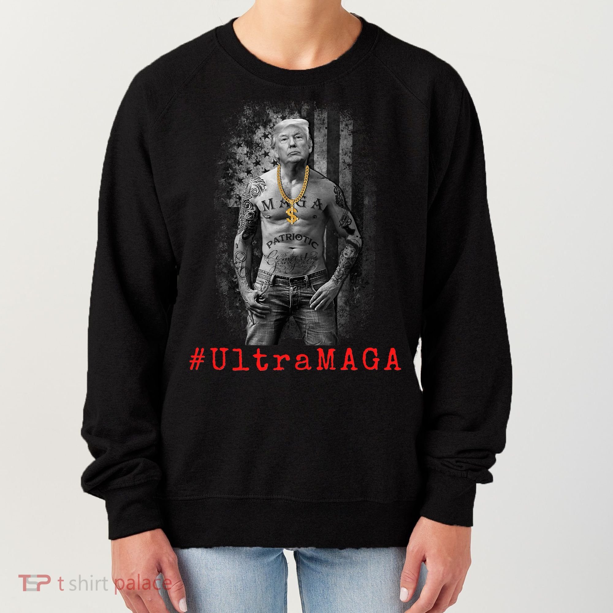 Ultra MAGA Funny Conservative Anti Biden Women's Sweatshirt