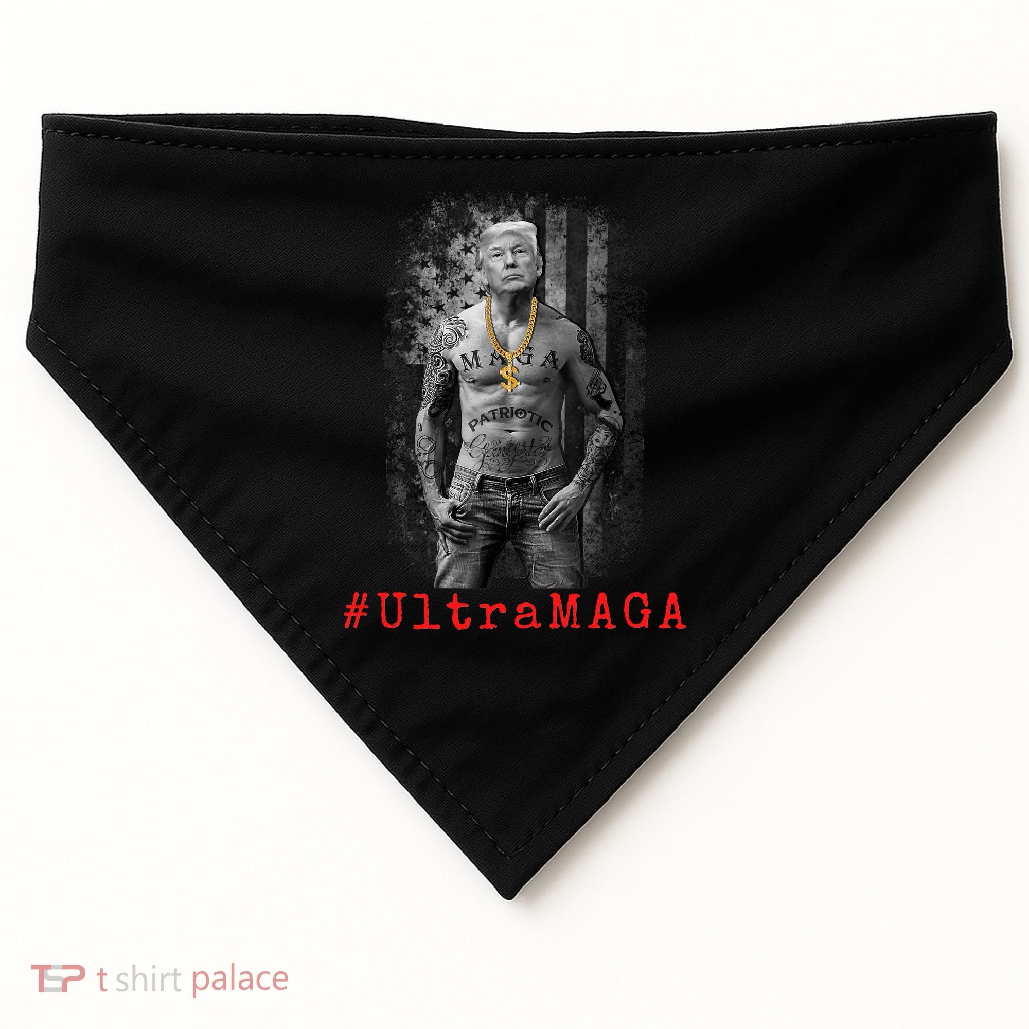 Ultra MAGA Funny Conservative Anti Biden USA-Made Doggie Bandana