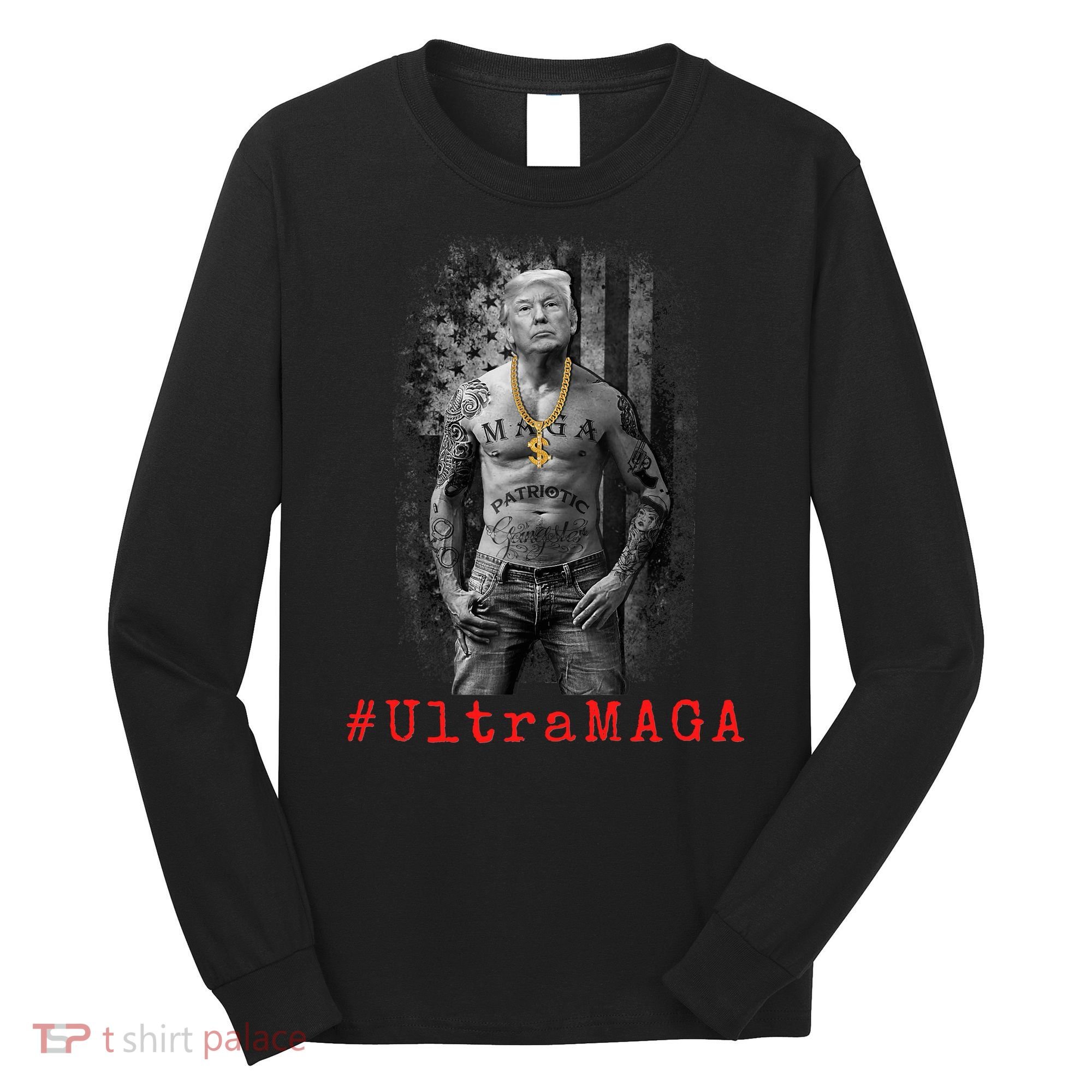 Ultra MAGA Funny Conservative Anti Biden Long Sleeve Shirt