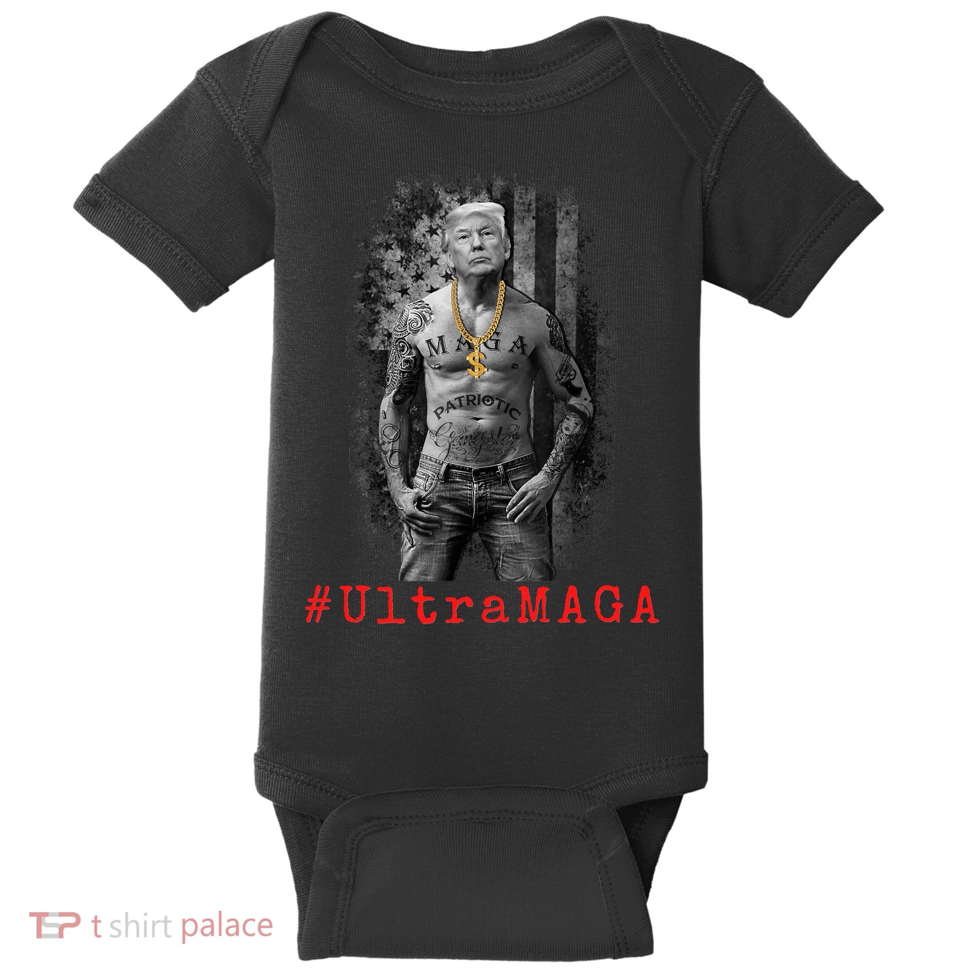 Ultra MAGA Funny Conservative Anti Biden Baby Bodysuit