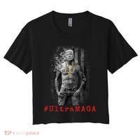 Ultra MAGA Funny Conservative Anti Biden Women's Crop Top Tee thumb 0
