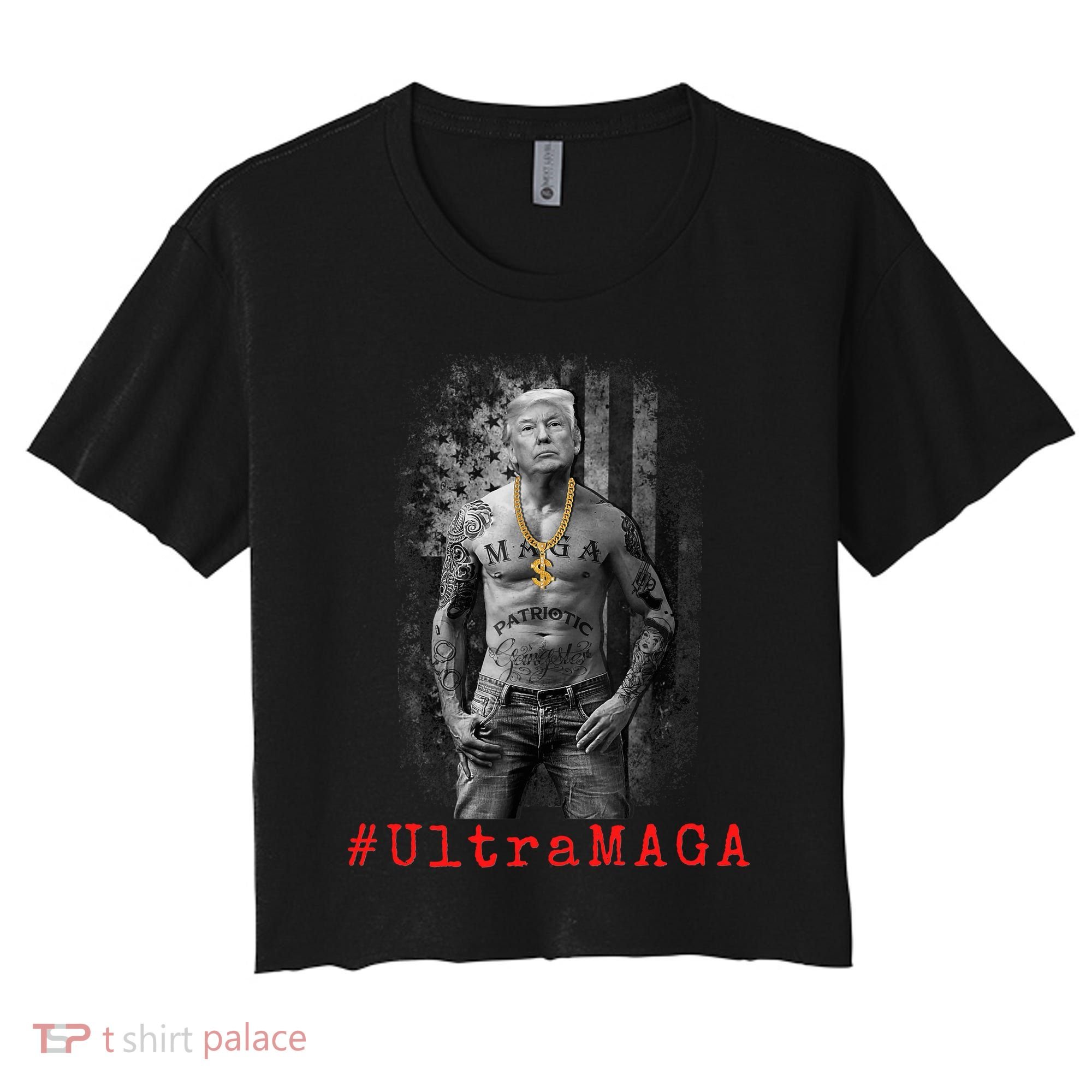 Ultra MAGA Funny Conservative Anti Biden Women's Crop Top Tee