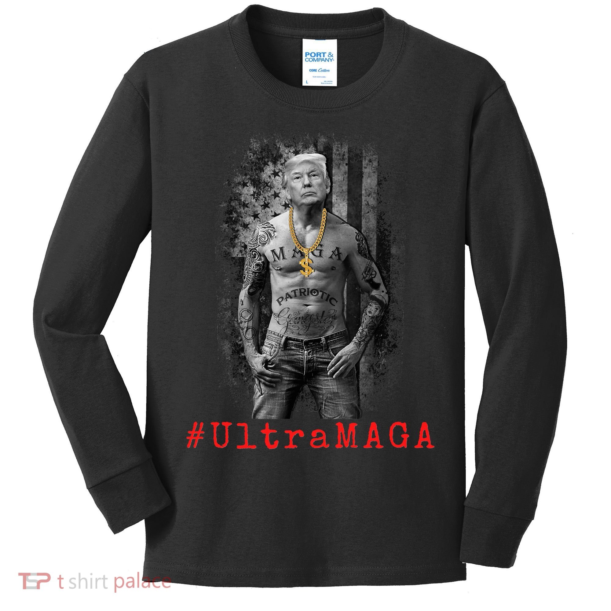 Ultra MAGA Funny Conservative Anti Biden Kids Long Sleeve Shirt