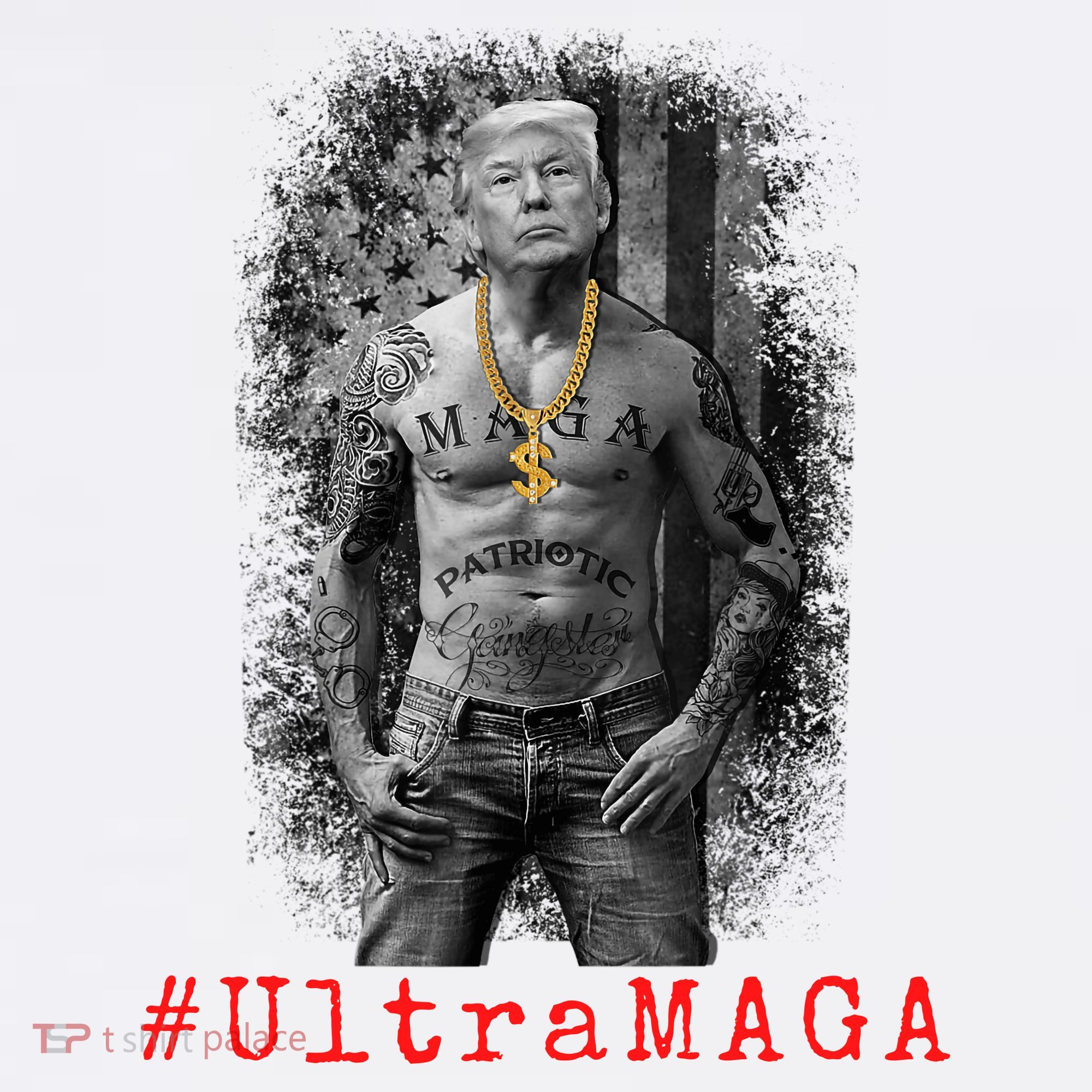 Ultra MAGA Funny Conservative Anti Biden Garment-Dyed Sweatshirt