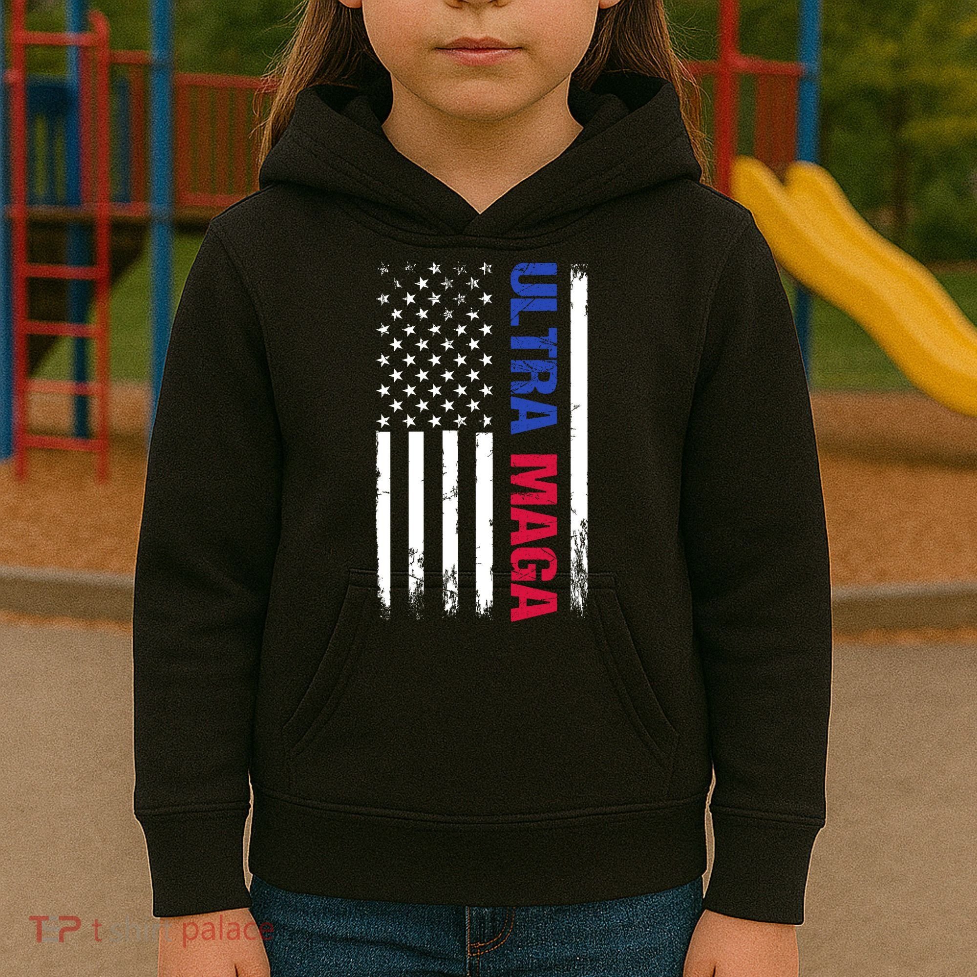 Ultra Maga Flag Kids Hoodie