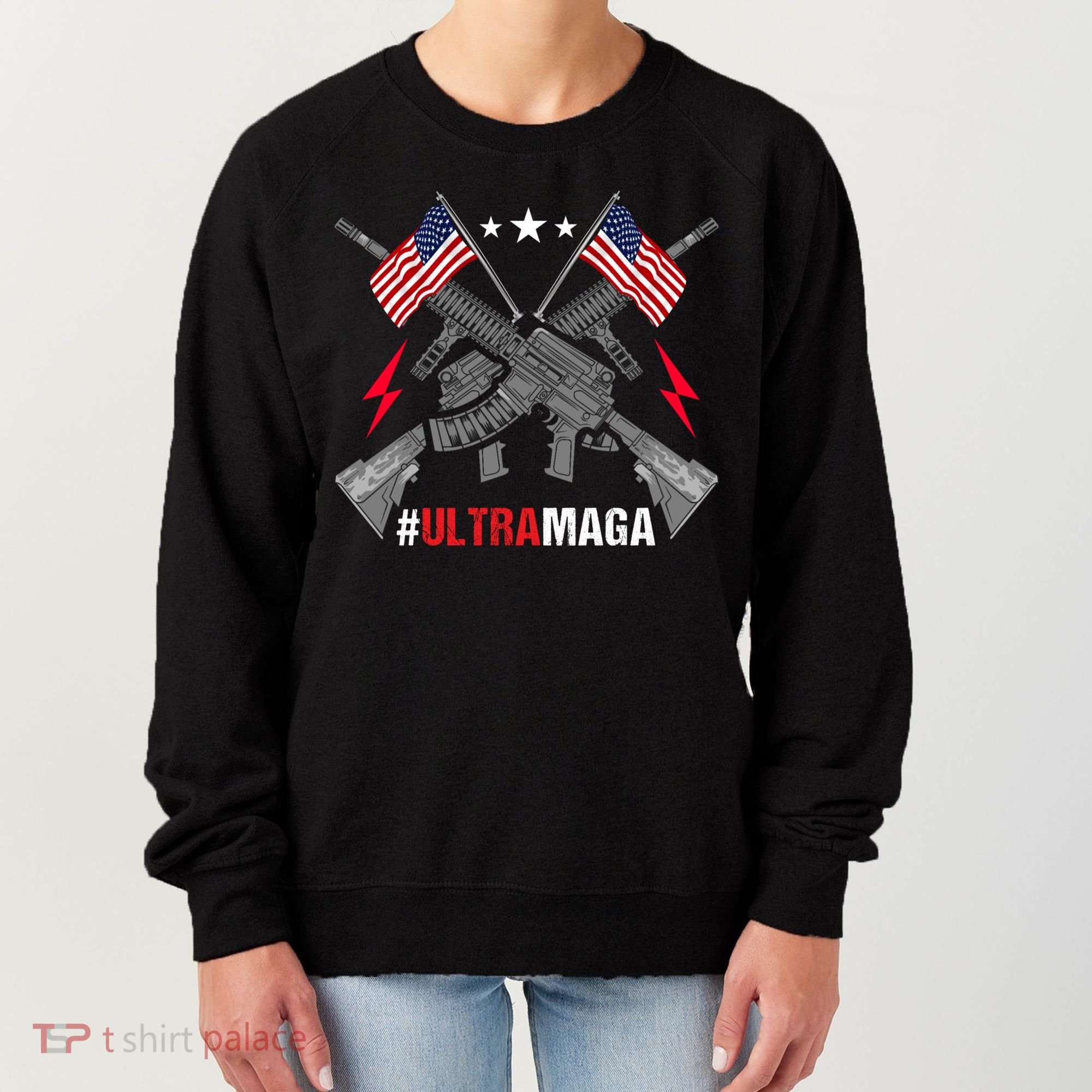 Ultra MAGA Funny Conservative Anti Biden Pro Trump Women's Sweatshirt