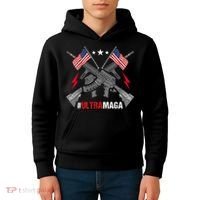 Ultra MAGA Funny Conservative Anti Biden Pro Trump Kids Hoodie thumb 4