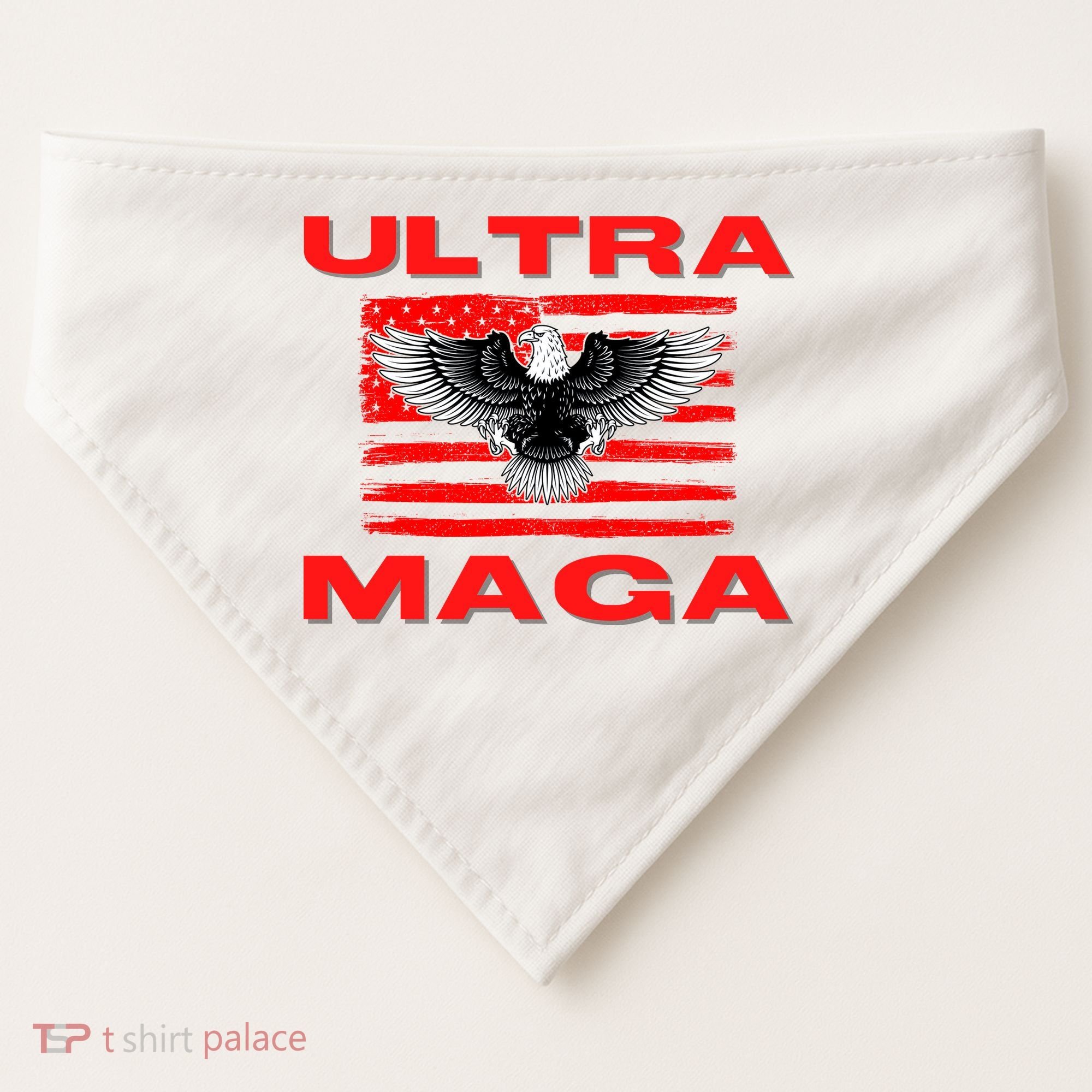 Ultra MAGA Conservative US Flag USA-Made Doggie Bandana