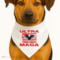 Ultra MAGA Conservative US Flag USA-Made Doggie Bandana thumb 1