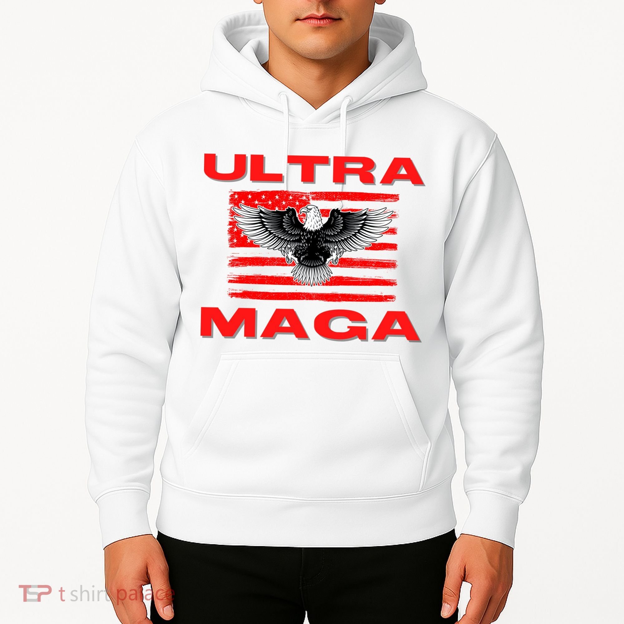 Ultra MAGA Conservative US Flag Hoodie