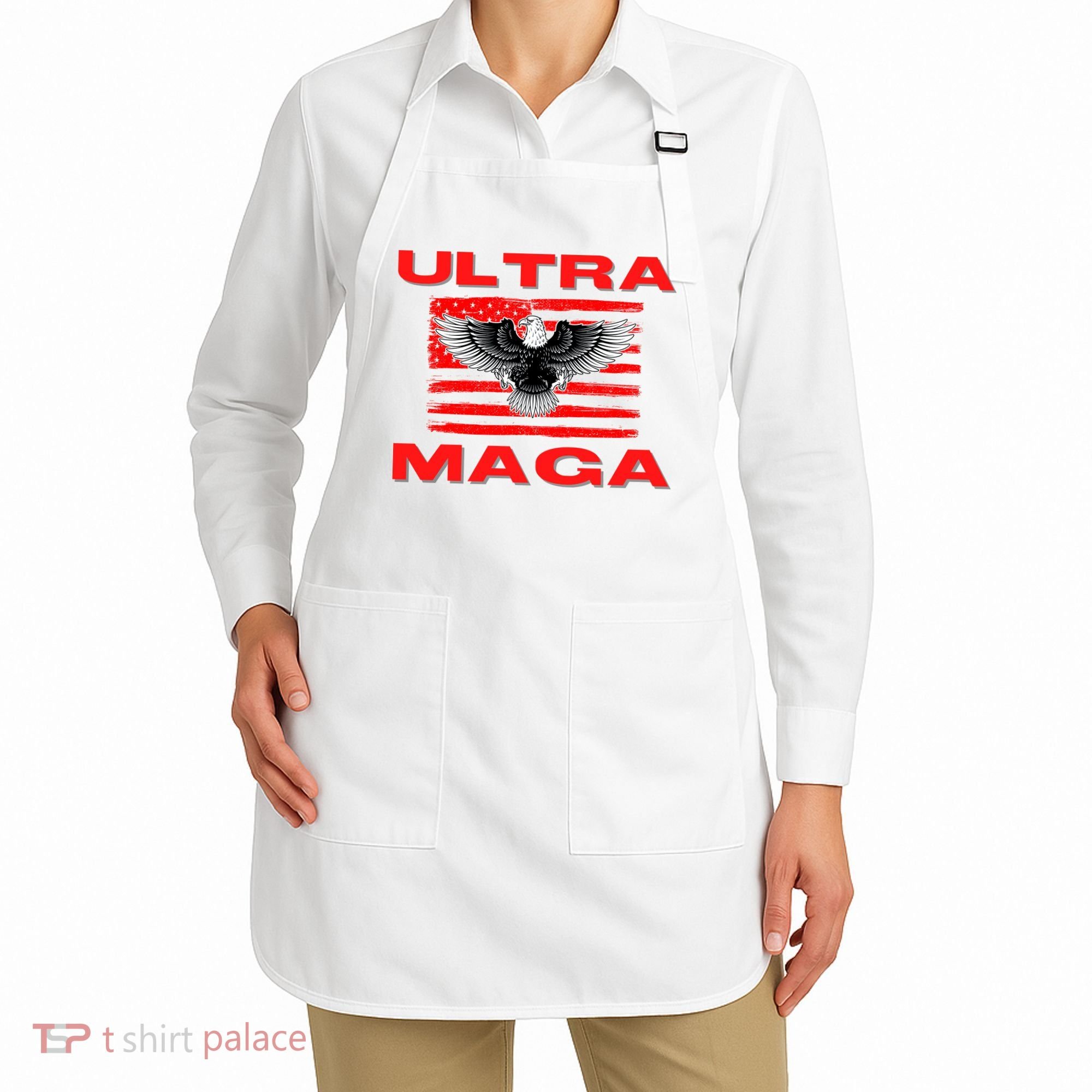 Ultra MAGA Conservative US Flag Apron