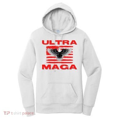 Ultra MAGA Conservative US Flag Women's Hoodie