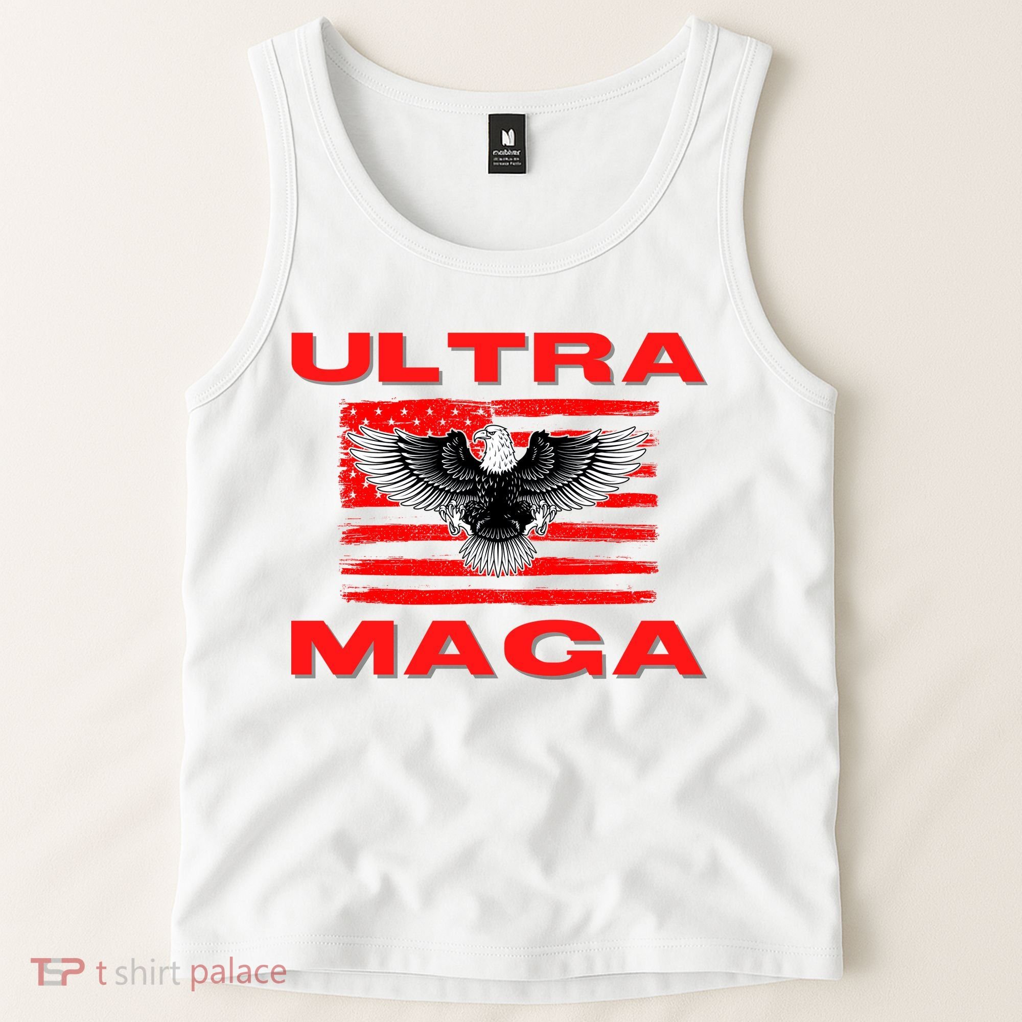 Ultra MAGA Conservative US Flag Tank Top