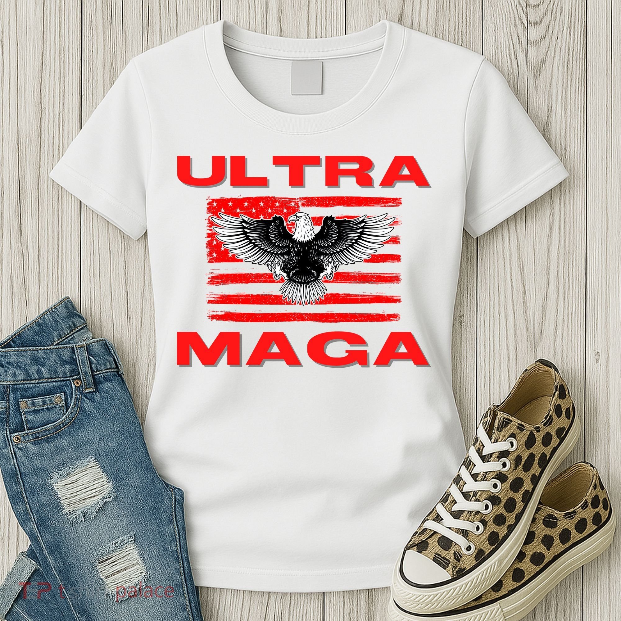 Ultra MAGA Conservative US Flag Women's T-Shirt