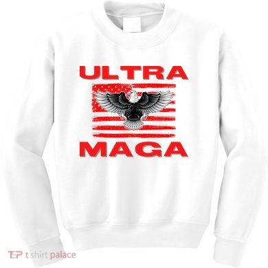 Ultra MAGA Conservative US Flag Kids Sweatshirt