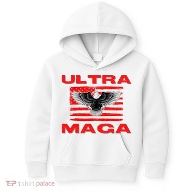 Ultra MAGA Conservative US Flag Kids Hoodie