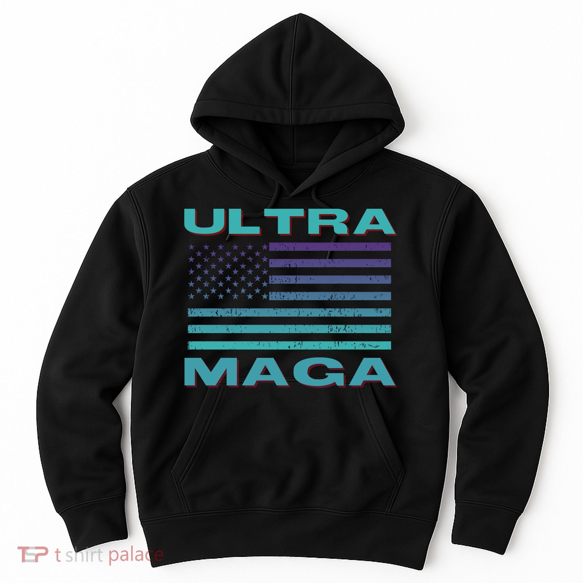 Ultra MAGA Conservative US Flag Hoodie