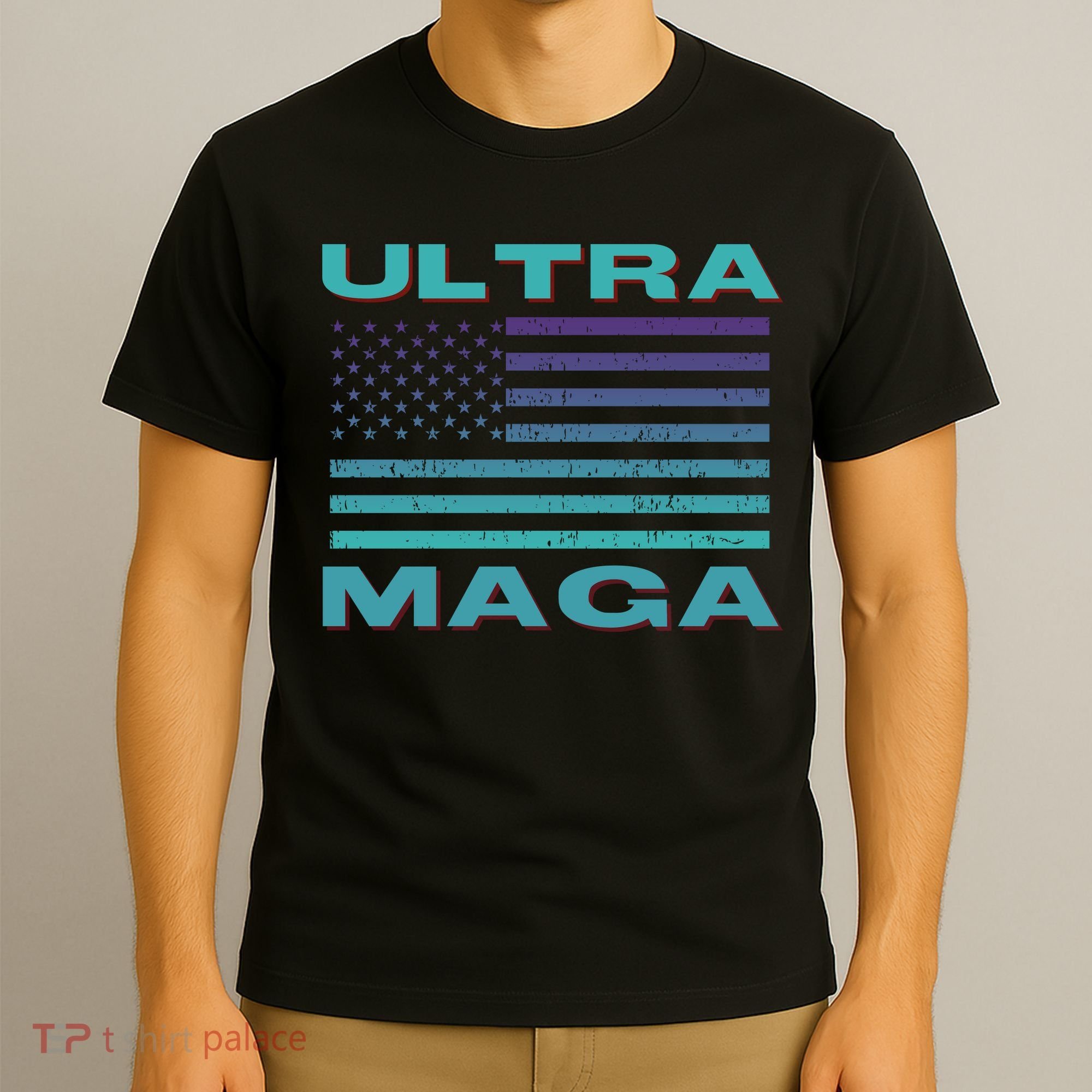 Ultra MAGA Conservative US Flag T-Shirt