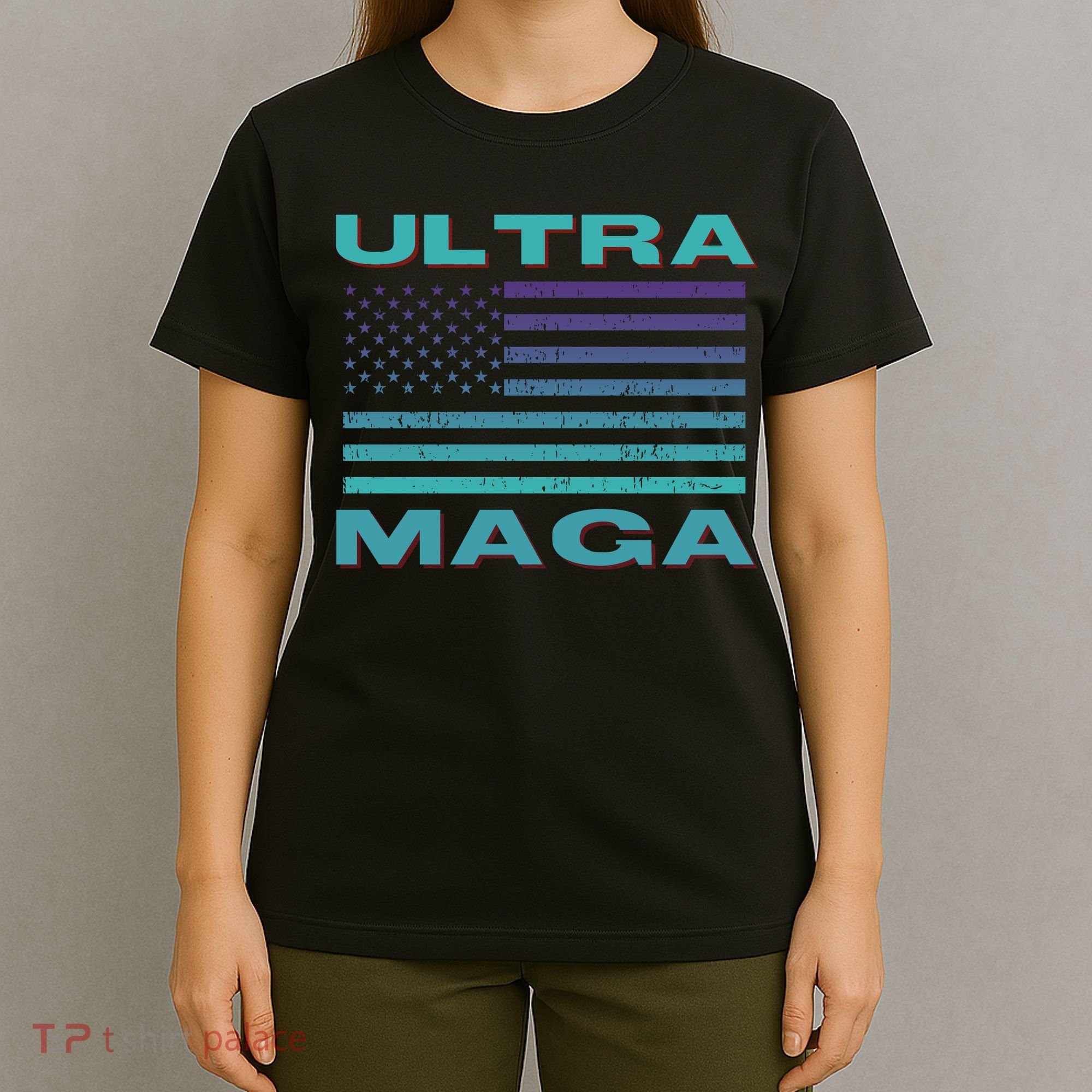 Ultra MAGA Conservative US Flag T-Shirt