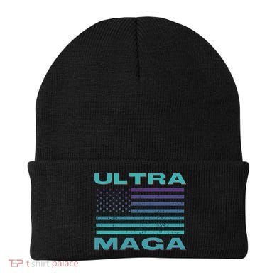 Ultra MAGA Conservative US Flag Beanie