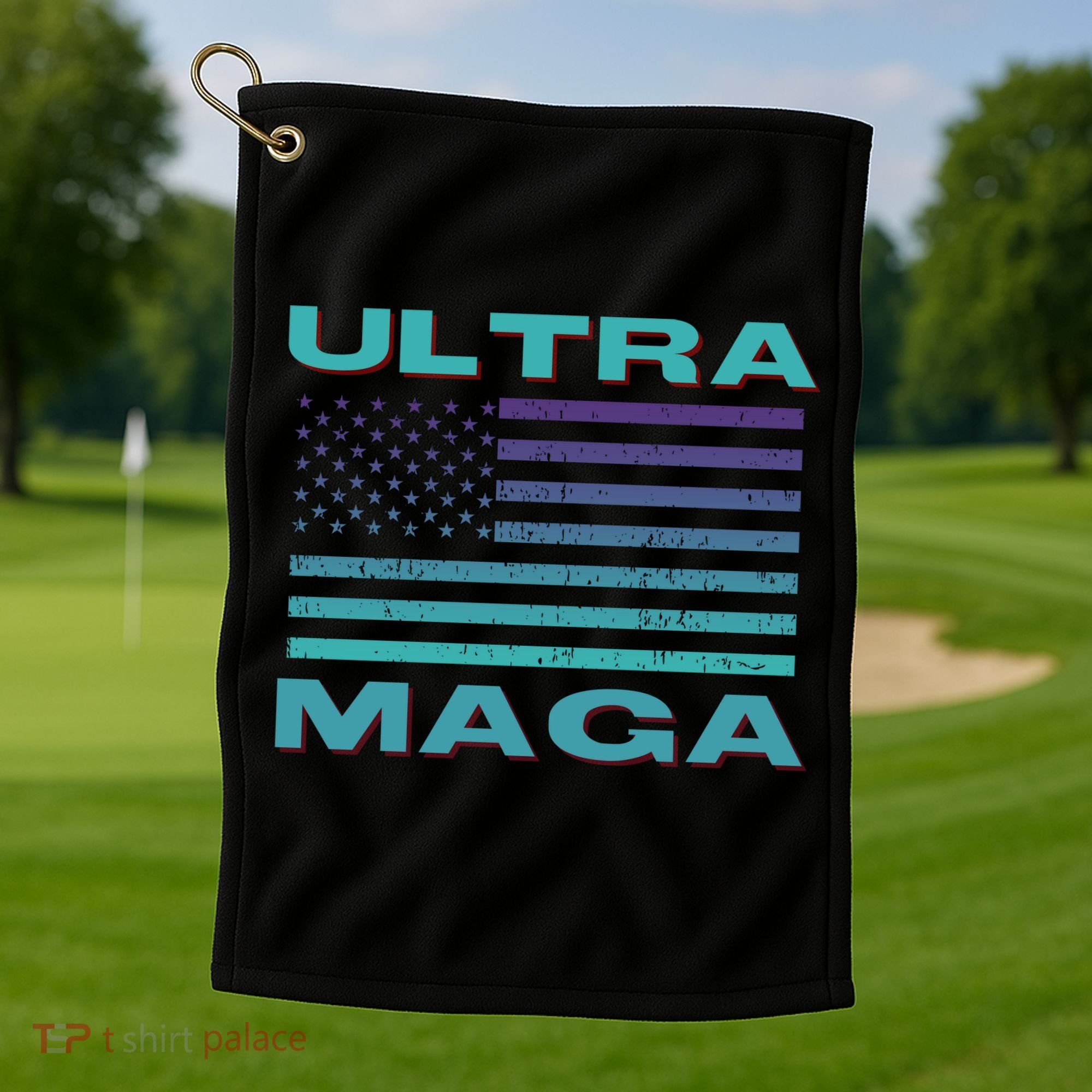Ultra MAGA Conservative US Flag Golf Towel