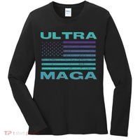 Ultra MAGA Conservative US Flag Women's Long Sleeve Shirt thumb 0