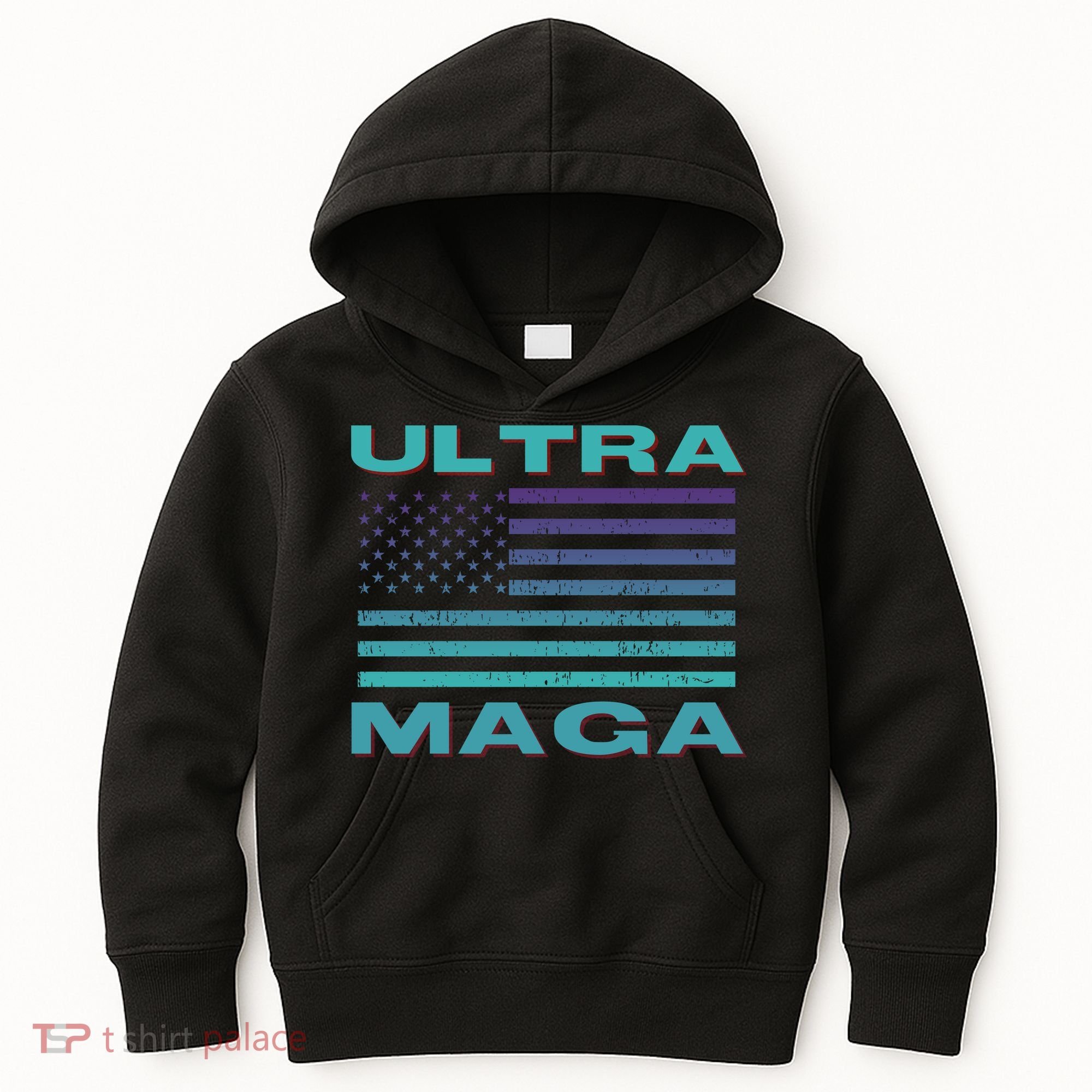 Ultra MAGA Conservative US Flag Kids Hoodie