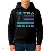 Ultra MAGA Conservative US Flag Kids Hoodie thumb 4