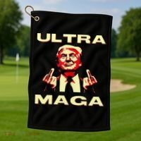 Ultra MAGA Funny Conservative Donald Trump Golf Towel thumb 1