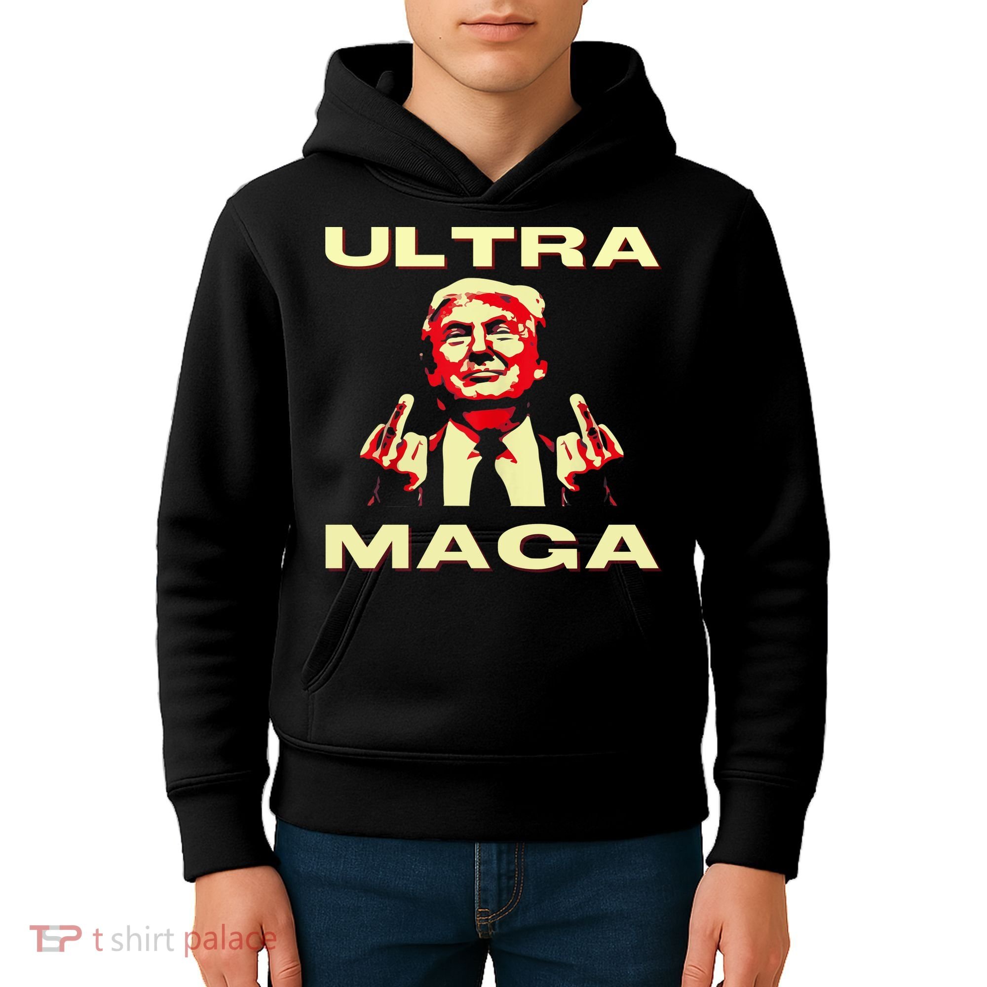 Ultra MAGA Funny Conservative Donald Trump Kids Hoodie