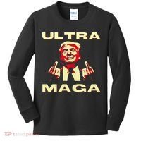 Ultra MAGA Funny Conservative Donald Trump Kids Long Sleeve Shirt thumb 0