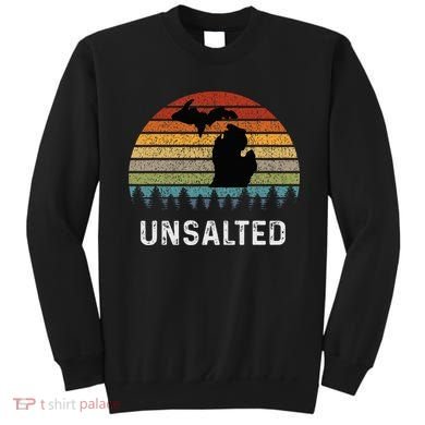 Unsalted Michigan Great Lakes Mi Retro Sweatshirt